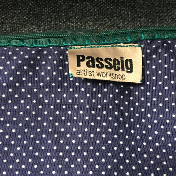 Handmade Tunisian Crocheted Multi-Colored Square Checkerboard Accent Pillow - Picture 11 of 16